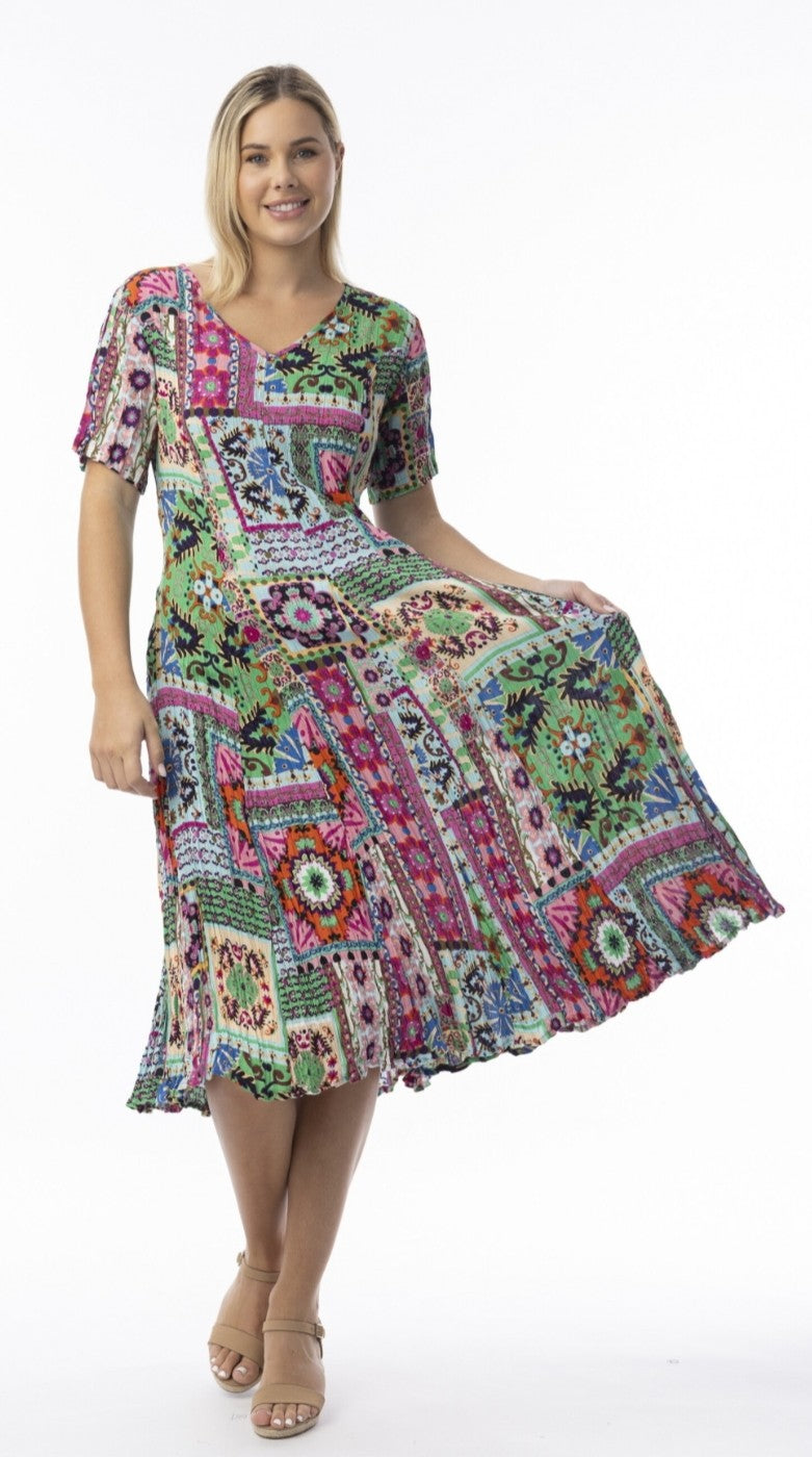 Orientique 'Sao Bento' godet style dress