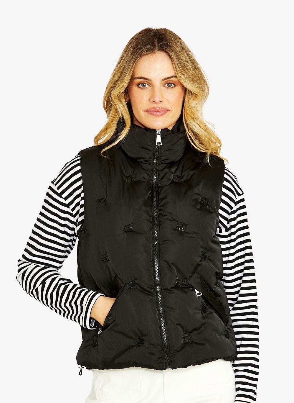 Ping Pong Marilyn Sequin puffer vest