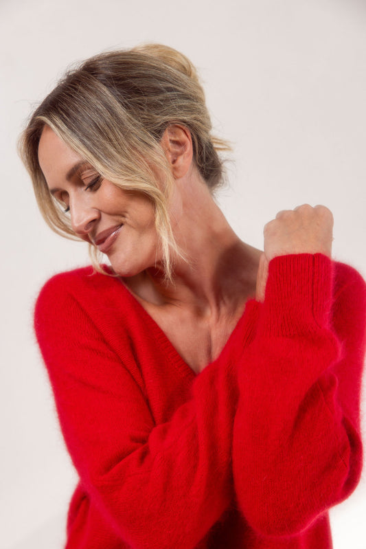 See Saw angora V neck