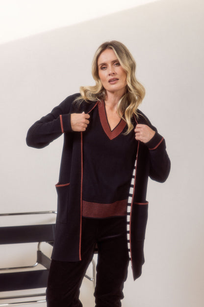 See Saw Trim Detail cardi
