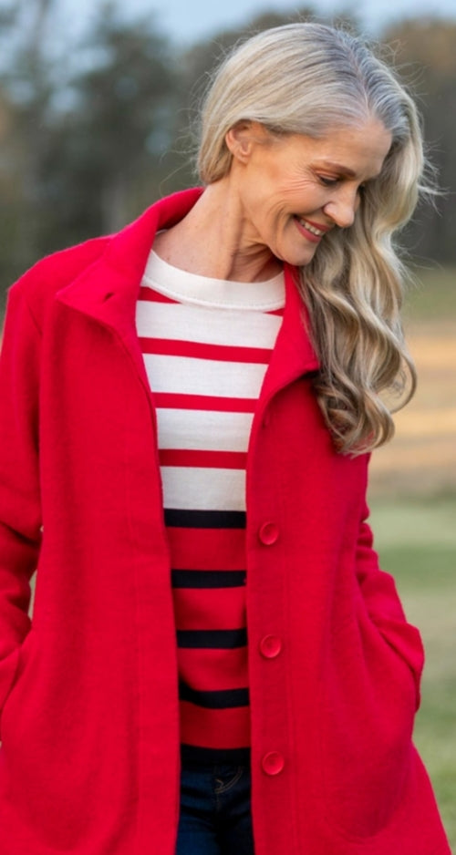 See Saw striped knit in red