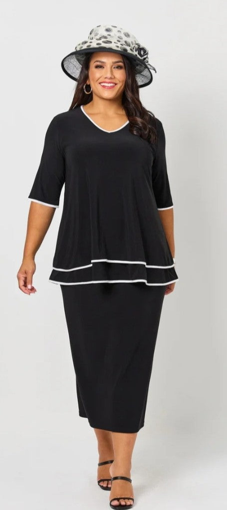 Swish jersey top with contrast trim