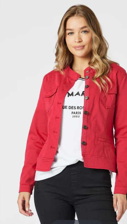 Threadz red denim jacket