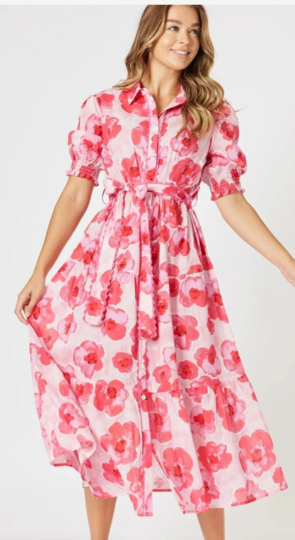 Threadz pink poppies dress
