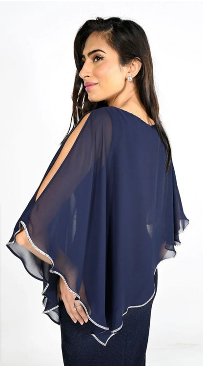 Frank Lyman overlay dress navy