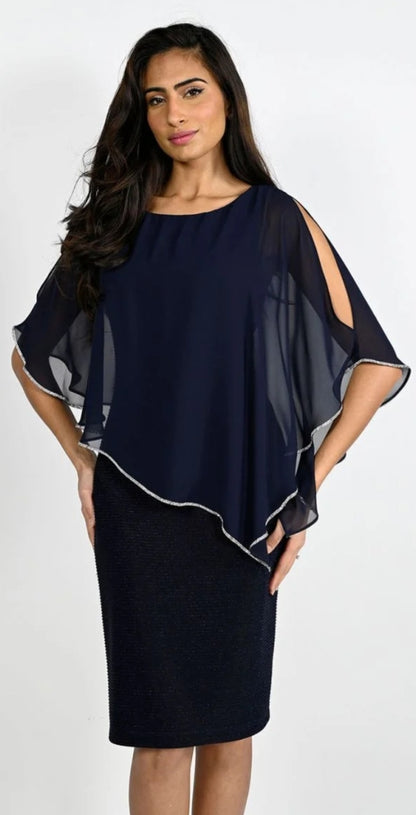 Frank Lyman overlay dress navy