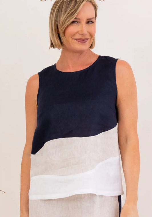 See Saw spliced sleeveless top