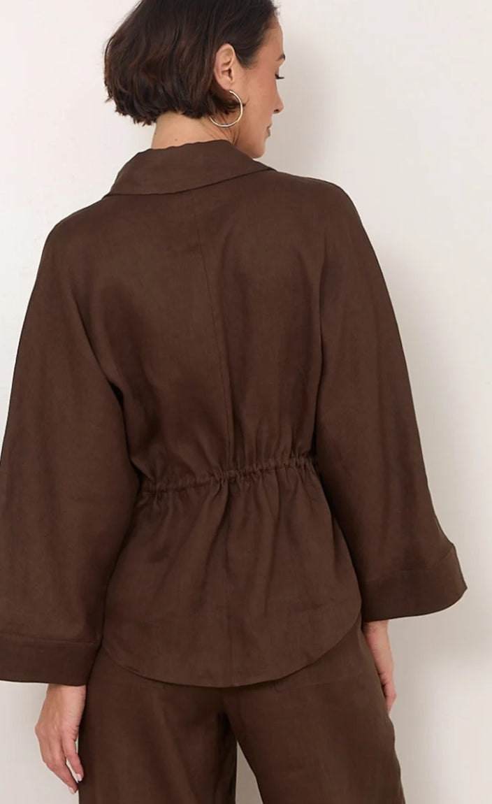 Adorne Lennie top in chocolate