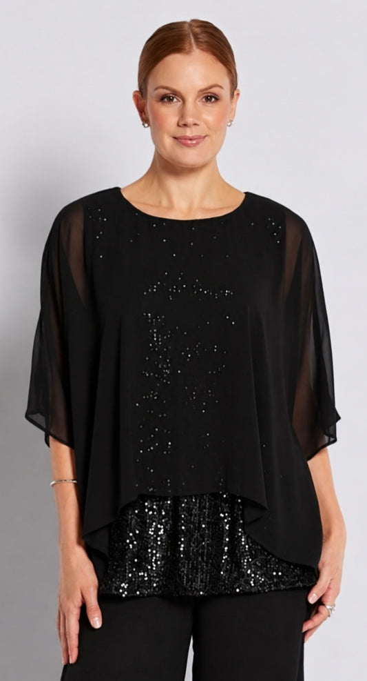 Philosophy Onyx black layer sparkle top